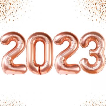 folieballon 2023 rose goud