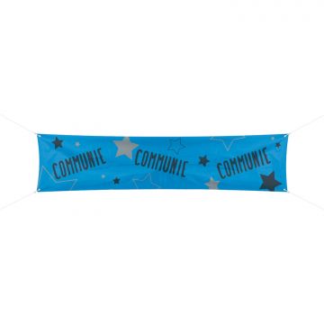 Communie banner blauw