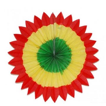 Carnaval waaier versiering rood geel groen