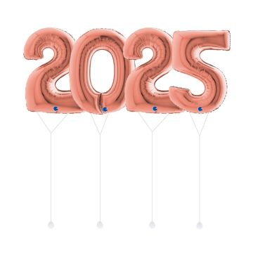 folieballon 2025 rose goud
