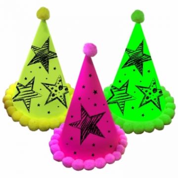 Neon feest hoedjes