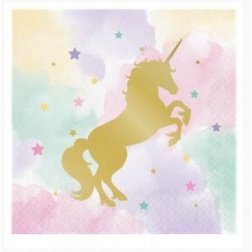 Servet Unicorn pastel, 16 st.